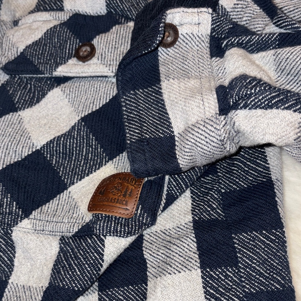 Men's Blue Plaid long sleeve Shirt size large - Picture 8 of 9